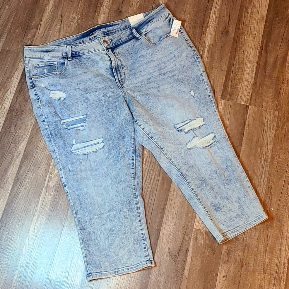 Maurice distressed Capri jeans